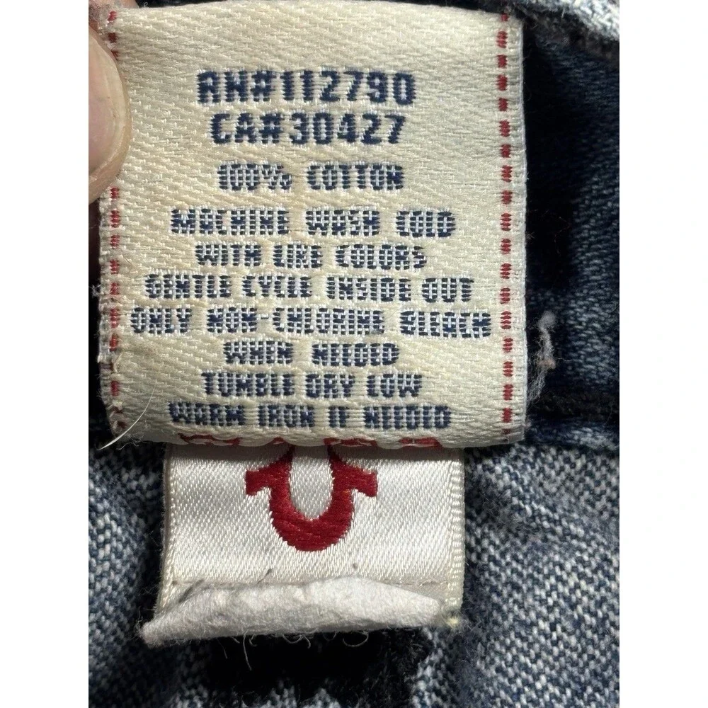 True Religion Ricky Super T Jeans USA Made Vintage Y2K Flap Pockets 31